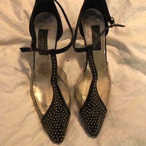 Beautiful shoes with leather in plastic.